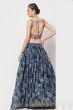 Blue Printed Flared Style Lehenga Set