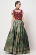 Silk Green Flared Style Lehenga Set