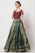 Silk Green Flared Style Lehenga Set