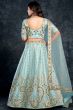 Powder Blue Embroidered Silk Lehenga