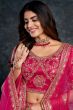 Cerise Pink Embroidered Silk Lehenga