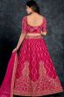 Cerise Pink Embroidered Silk Lehenga