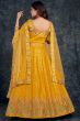 Yellow Floral Embroidered Silk Lehenga