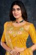 Yellow Floral Embroidered Silk Lehenga