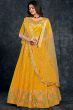 Yellow Floral Embroidered Silk Lehenga