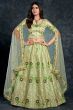 Pistachio Green Embroidered Silk Lehenga