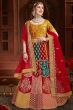 Multicolor Embroidered Velvet Lehenga