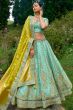 Teal Green Silk Lehenga Choli With Gota Work