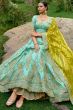 Teal Green Silk Lehenga Choli With Gota Work
