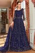 Navy Blue Embroidered Long Lehenga Choli