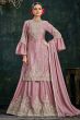 Dusty Pink Chinnon Long Choli Lehenga