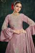 Dusty Pink Chinnon Long Choli Lehenga