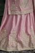 Dusty Pink Chinnon Long Choli Lehenga
