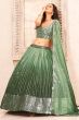 Dusty Green Georgette Sequins Embroidered Lehenga