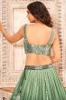 Dusty Green Georgette Sequins Embroidered Lehenga