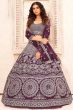 Purple Thread Georgette Embroidered Lehenga
