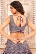 Purple Thread Georgette Embroidered Lehenga