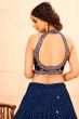 Blue Sequins Embroidered Georgette Lehenga