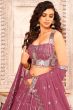 Dusty Pink Sequins Embroidered Georgette Lehenga