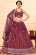 Maroon Sequins Embroidered Georgette Lehenga