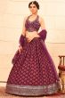Maroon Sequins Embroidered Georgette Lehenga