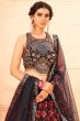 Black Sequins Embroidered Georgette Lehenga