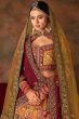 Mustard Yellow Velvet Embroidered Lehenga