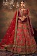 Red Velvet Embroidered Lehenga