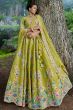 Pear Green Silk Embroidered Lehenga