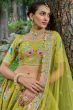 Pear Green Silk Embroidered Lehenga