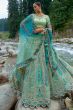 Sea Green Silk Embroidered Lehenga