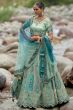 Sea Green Silk Embroidered Lehenga