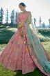 Light Pink Resham Silk Embroidered Lehenga