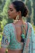 Mint Blue Embroidered Silk Panelled Lehenga