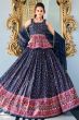 Blue Muslin Lehenga Choli