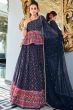 Blue Muslin Lehenga Choli