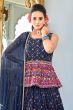 Blue Muslin Lehenga Choli