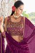 Purple Muslin Lehenga Choli