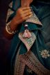 Teal Blue Embroidered Fancy Fabric Silk Saree