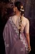 Heather Purple Embroidered Fancy Fabric Silk Saree
