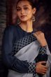 Grey Embroidered Fancy Fabric Silk Saree