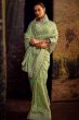Sea Green Embroidered Fancy Fabric Silk Saree