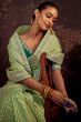 Sea Green Embroidered Fancy Fabric Silk Saree