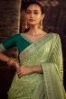 Sea Green Embroidered Fancy Fabric Silk Saree
