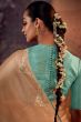 Peach Embroidered Fancy Fabric Silk Saree