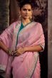 Baby Pink Embroidered Fancy Fabric Silk Saree