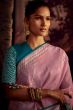 Baby Pink Embroidered Fancy Fabric Silk Saree