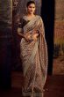 Chocolate Brown Embroidered Fancy Fabric Silk Saree