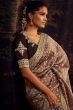 Chocolate Brown Embroidered Fancy Fabric Silk Saree