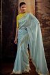 Light Blue Embroidered Fancy Fabric Silk Saree